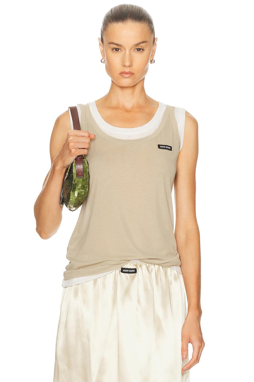 Miu Miu Layered Tank Top in White | Lyst