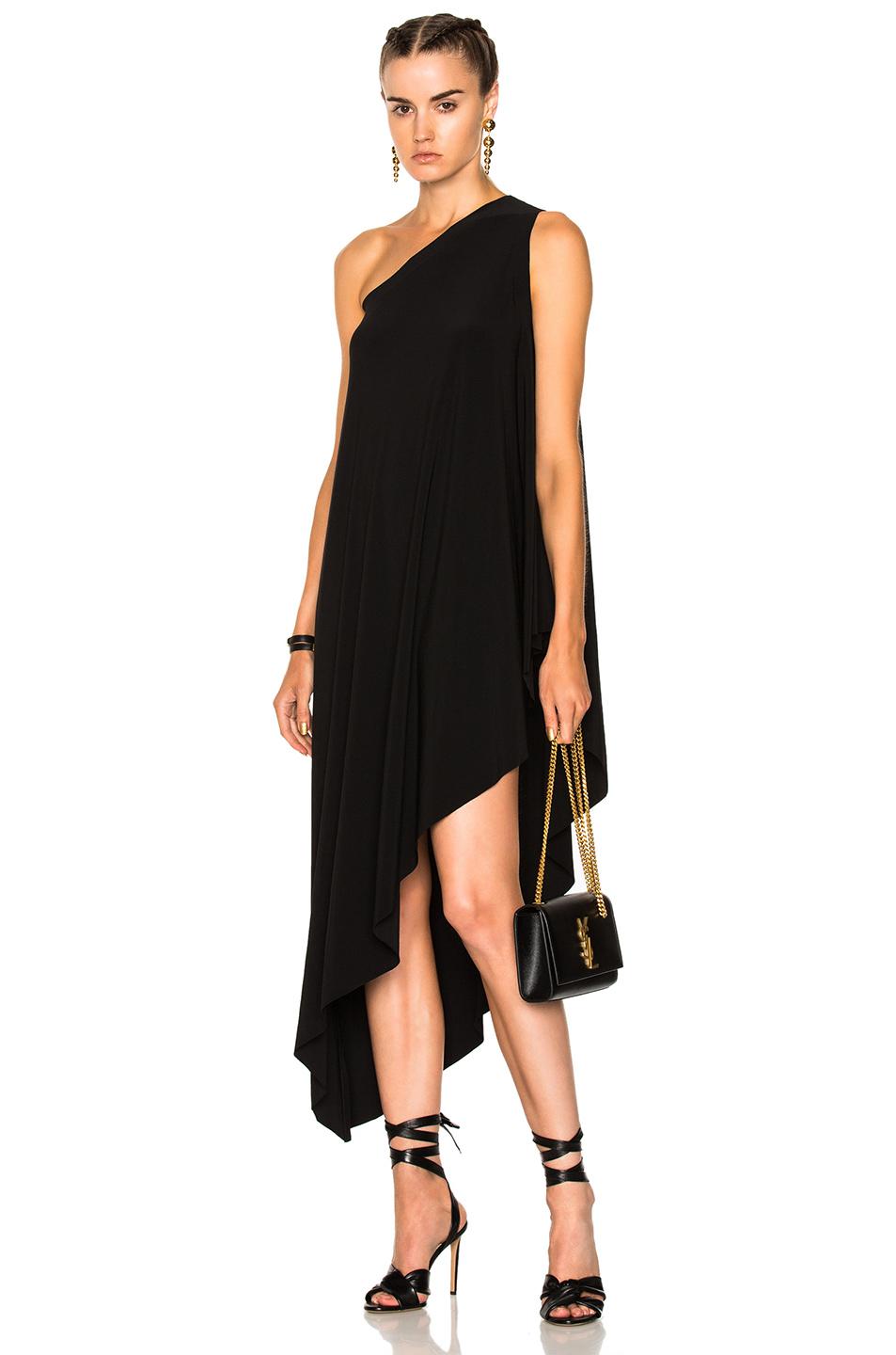 Lyst - Norma Kamali One Shoulder Diagonal Dress in Black