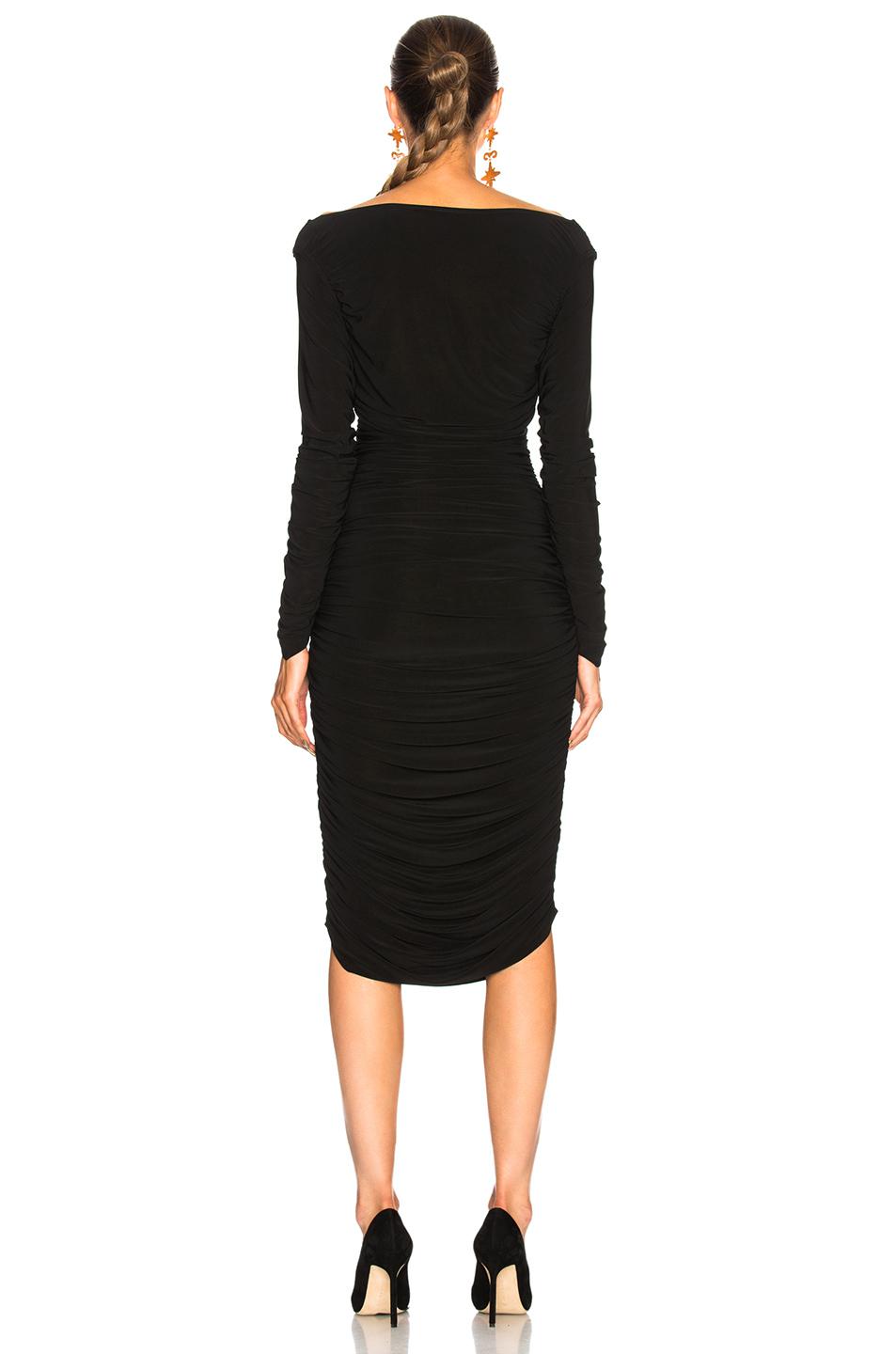 Norma Kamali Synthetic Long Sleeve Tara Dress in Black - Lyst