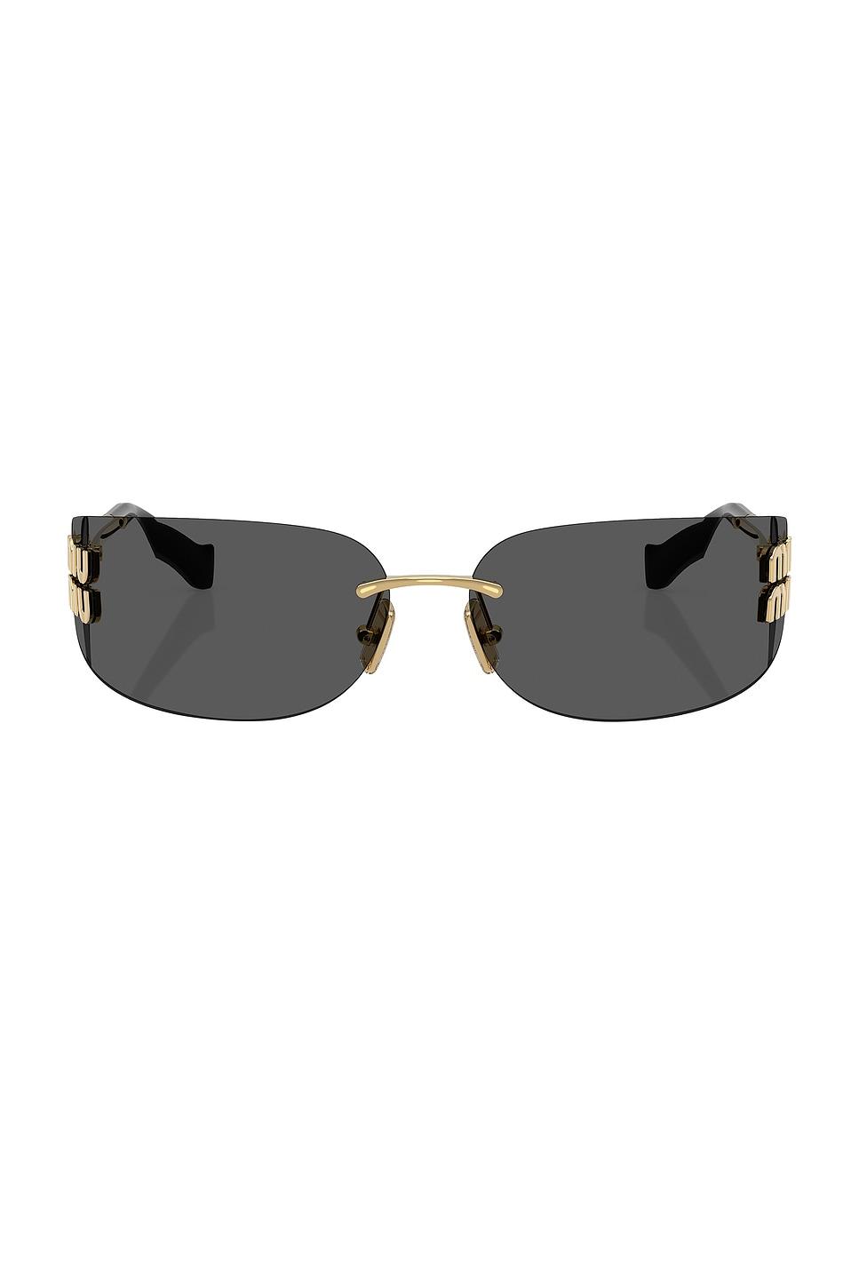 Miu Miu Black Rectangular Rimless Sunglasses with Glitter Top Bar Miu Miu Sunglasses Under $100 | Poshmark main image 2
