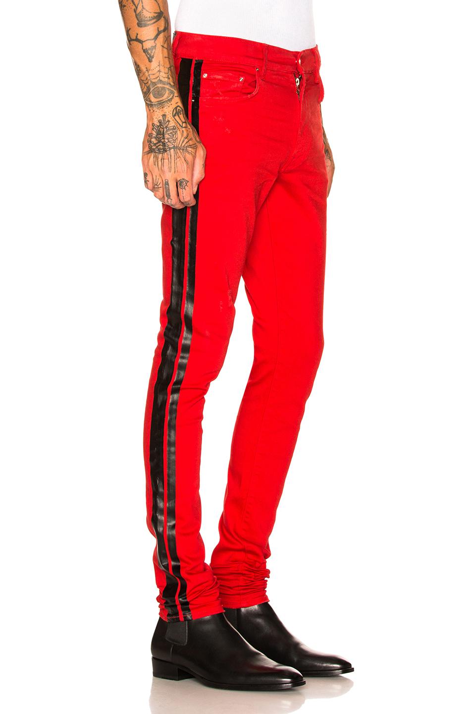 Amiri Stack Track Jean in Red for Men | Lyst