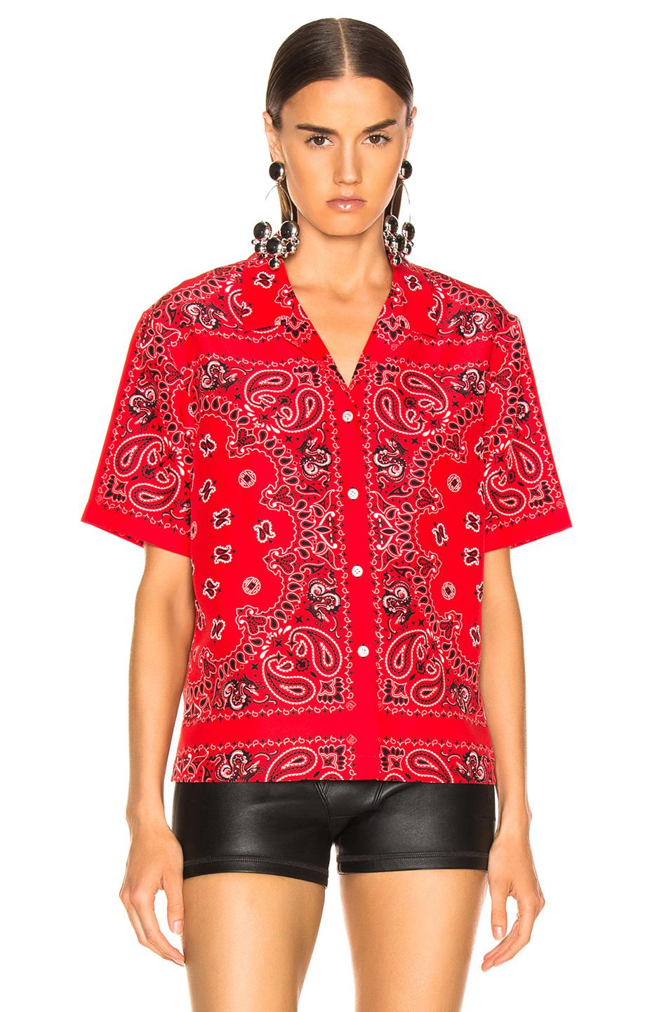 Alexander Wang Silk Bandana Print Hawaiian Shirt in Red Lyst