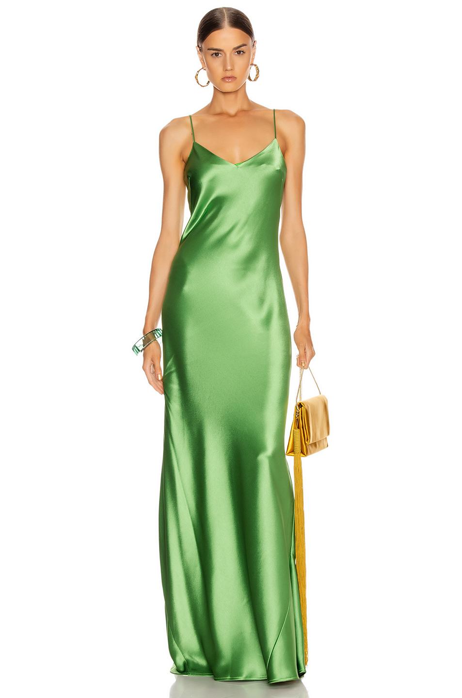 Galvan London Satin Slip Evening Dress 