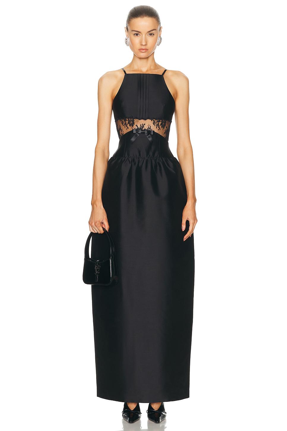 ShuShu Tong Lace Splicing Long Dress in Black Lyst