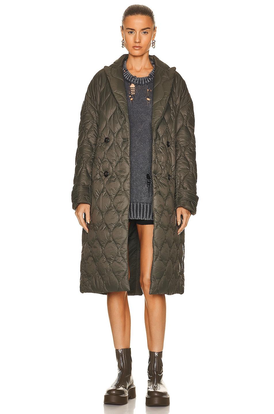Amiri Synthetic Quilted Coat in Olive 