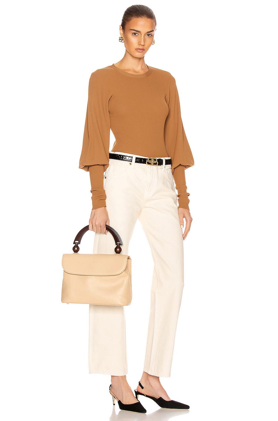 BY FAR Fiona Leather Top Handle Bag in 