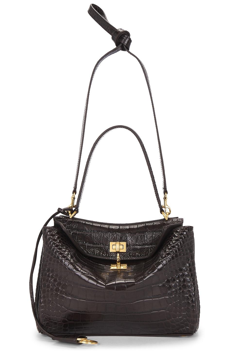 ハンドバッグ BALENCIAGA TOP HANDLE BAGS Balenciaga Croc-Embossed Hourglass Small Top Handle Bag