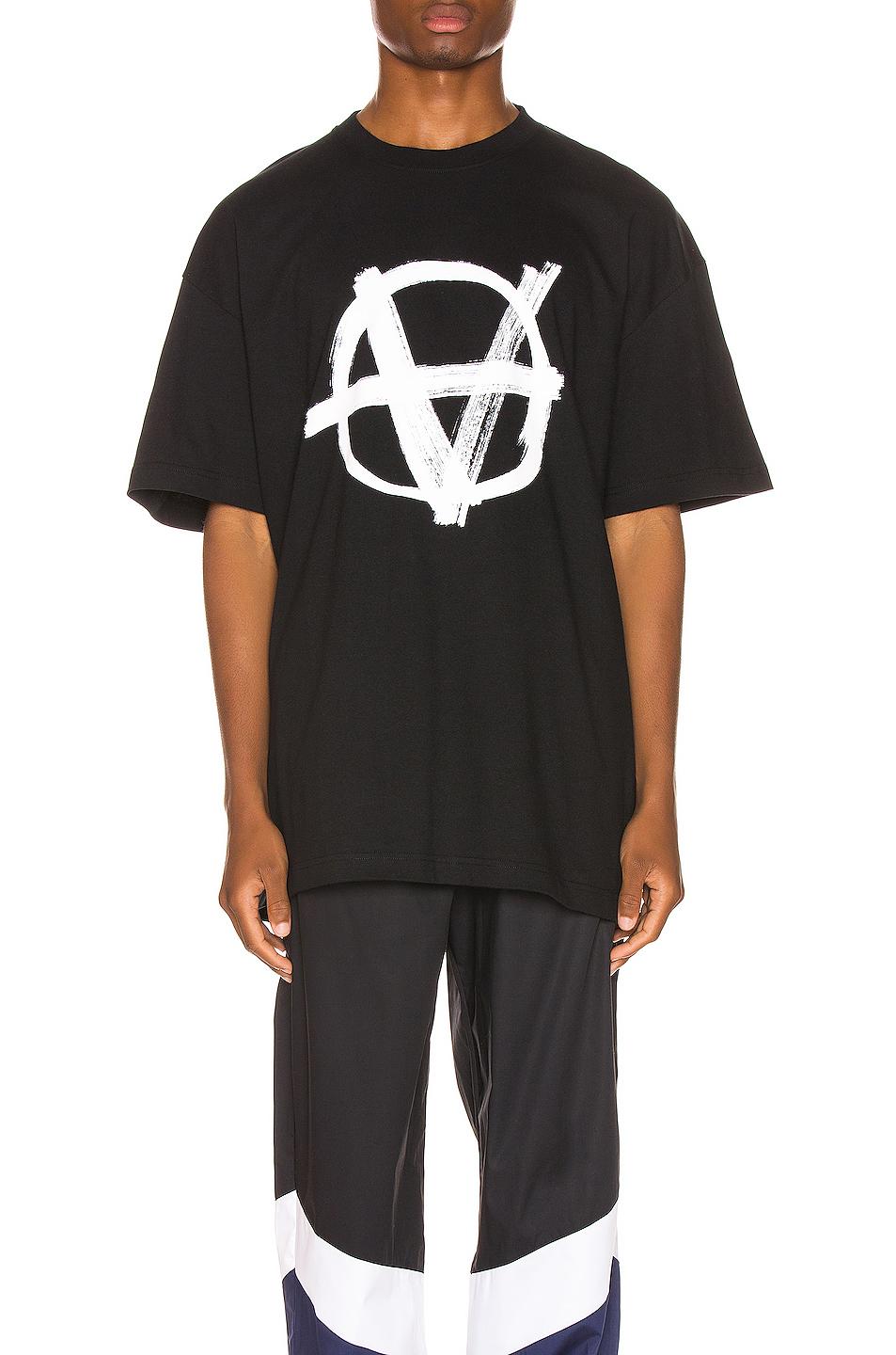 Vetements Anarchy Front Tee in Black for Men | Lyst