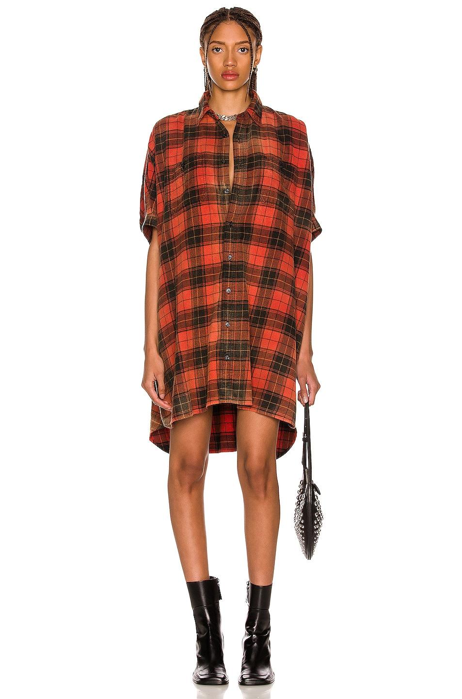R13 Plaid Oversized Boxy Dress in Red Lyst