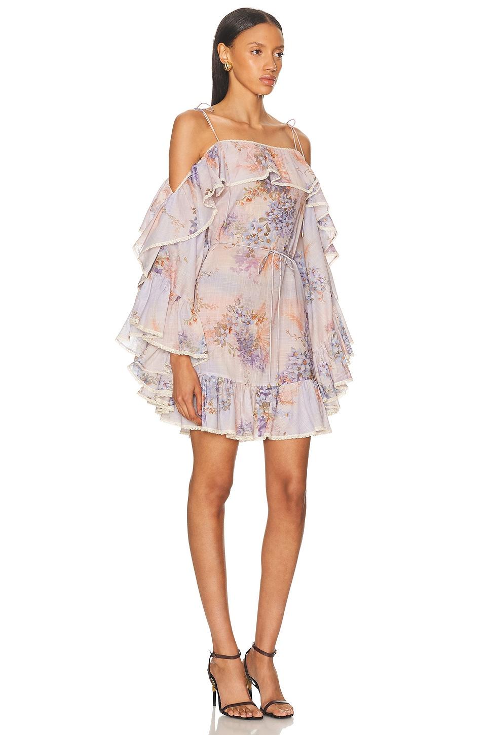 Zimmermann Cascadian Ruffle Mini Dress in Pink | Lyst Zimmermann Cascadian Ruffle Mini Dress in Pink | Lyst