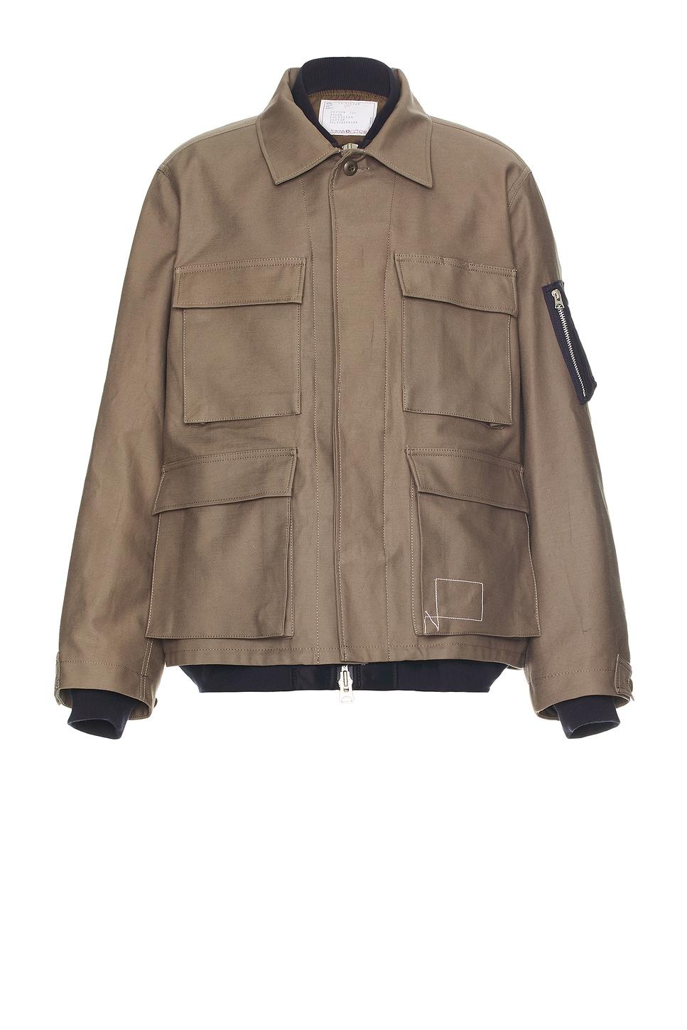 Sacai X Wtaps Cotton Back Satin Jacket in Brown for Men | Lyst