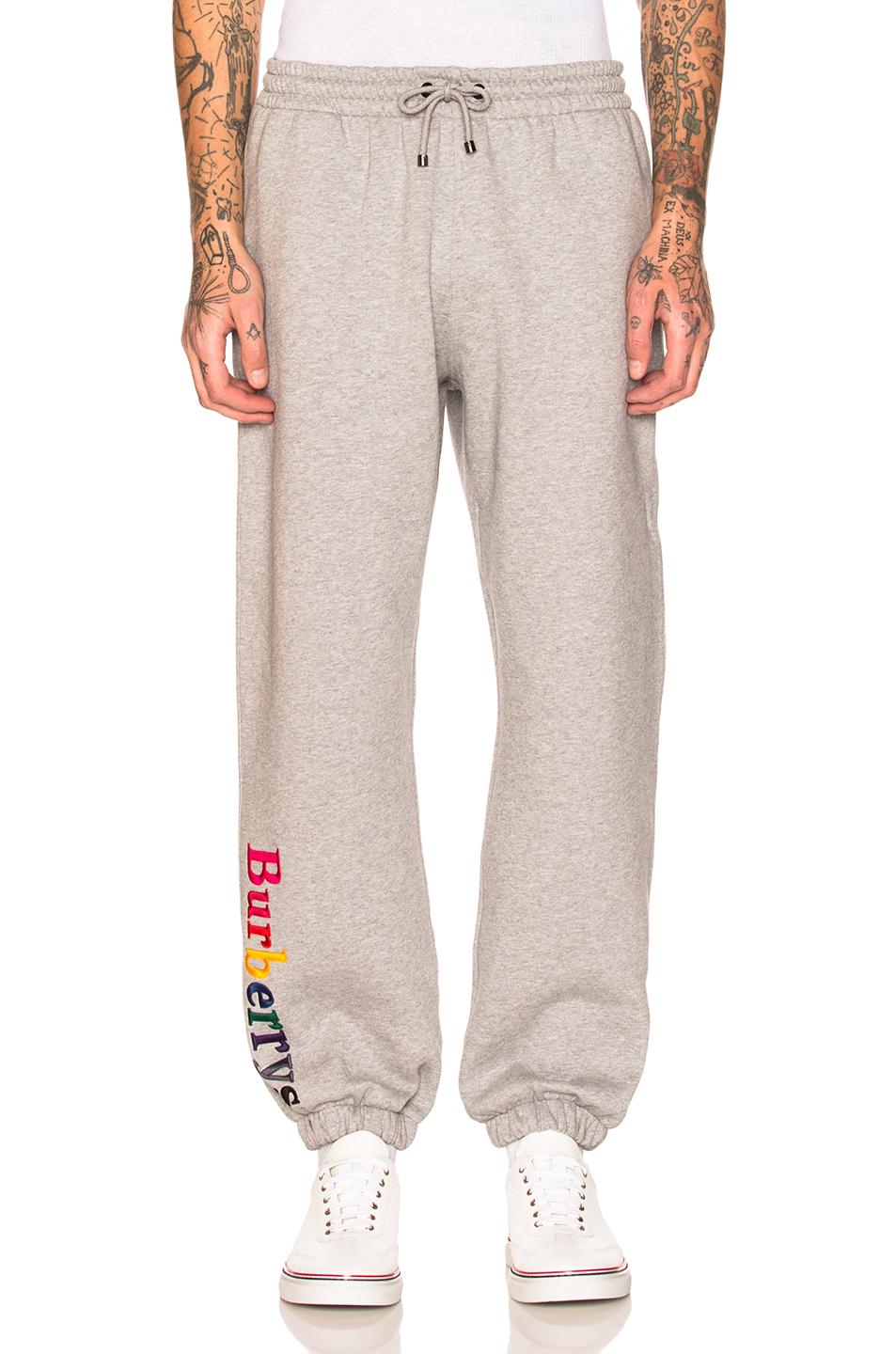 Burberry Cotton Sweatpants in Grey (Gray) - Lyst