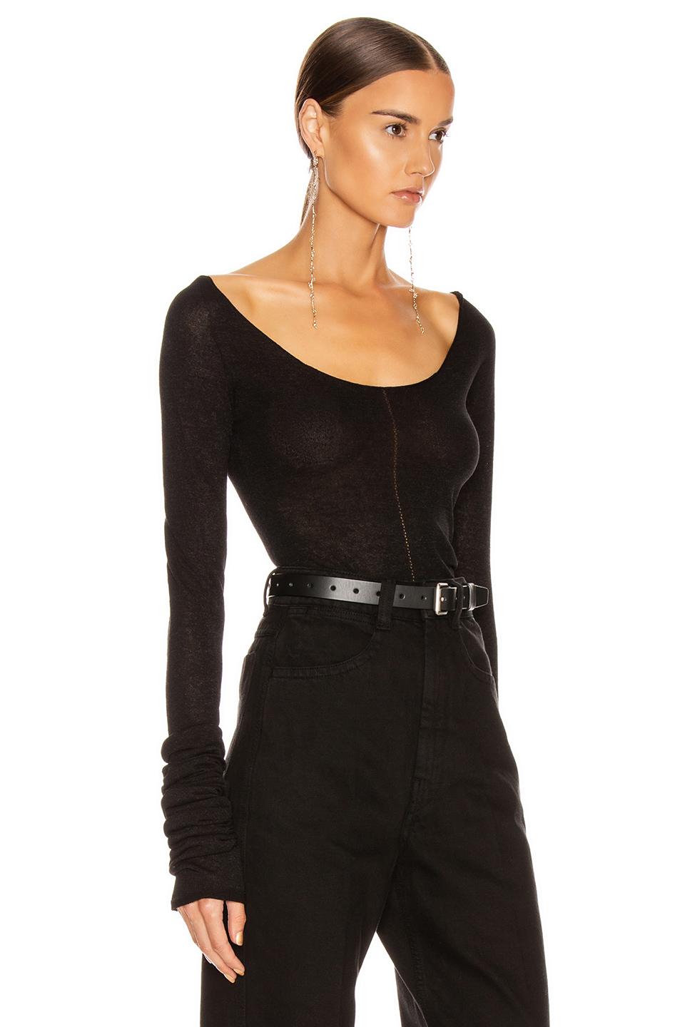 Lemaire Synthetic Bare Shoulder Second Skin Top in Black - Lyst