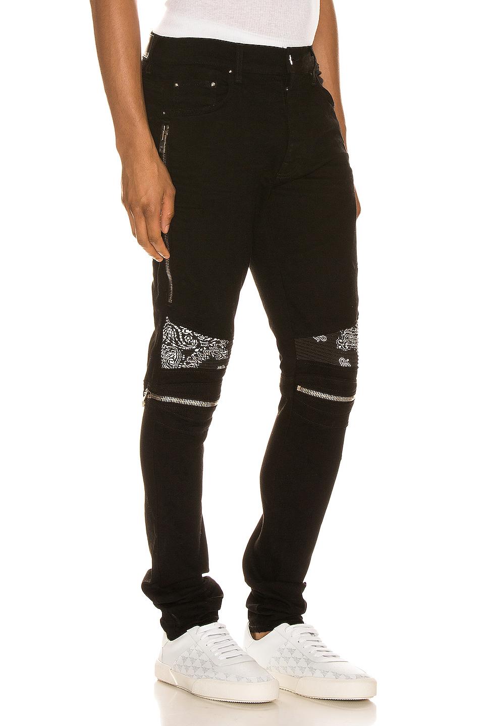 amiri black bandana jeans