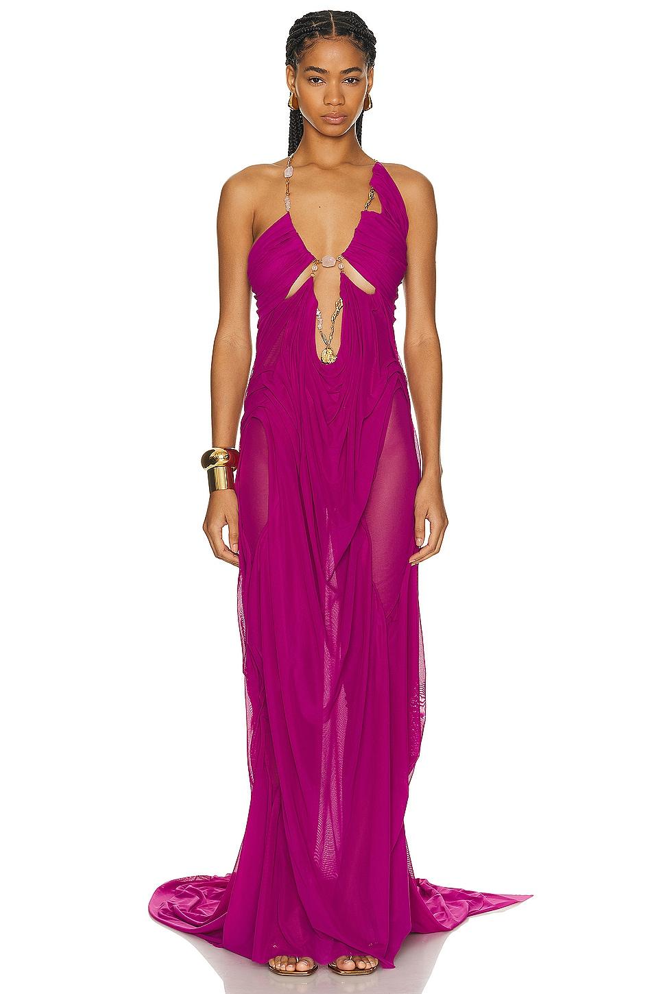 DI PETSA Wetlook Venusa Long Dress in Pink | Lyst