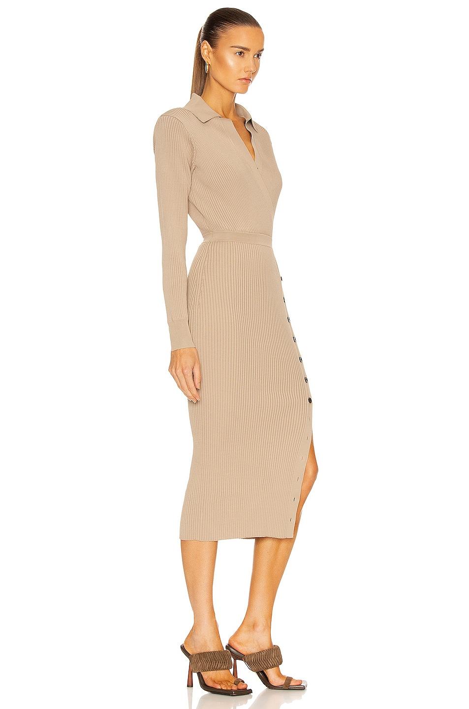 Ribbed Knit Dress in Mushroom 