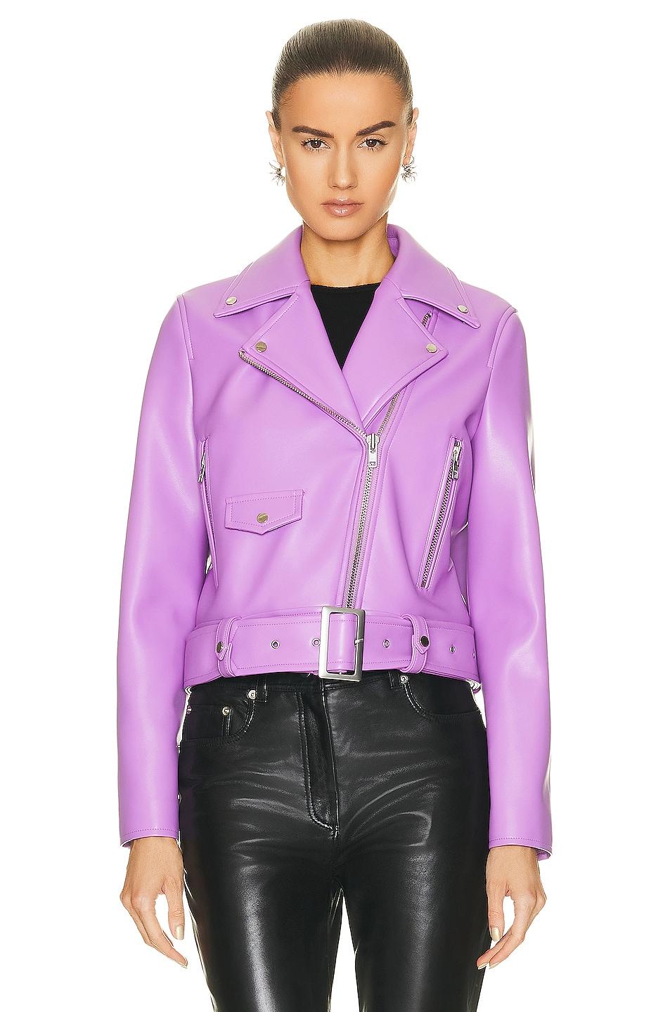 Stand Studio Esmeralda Faux Leather Biker Jacket in Purple | Lyst