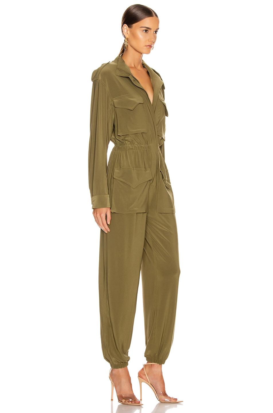 Norma Kamali Synthetic Turtle Cargo Jumpsuit in Dark Khaki (Green) Lyst