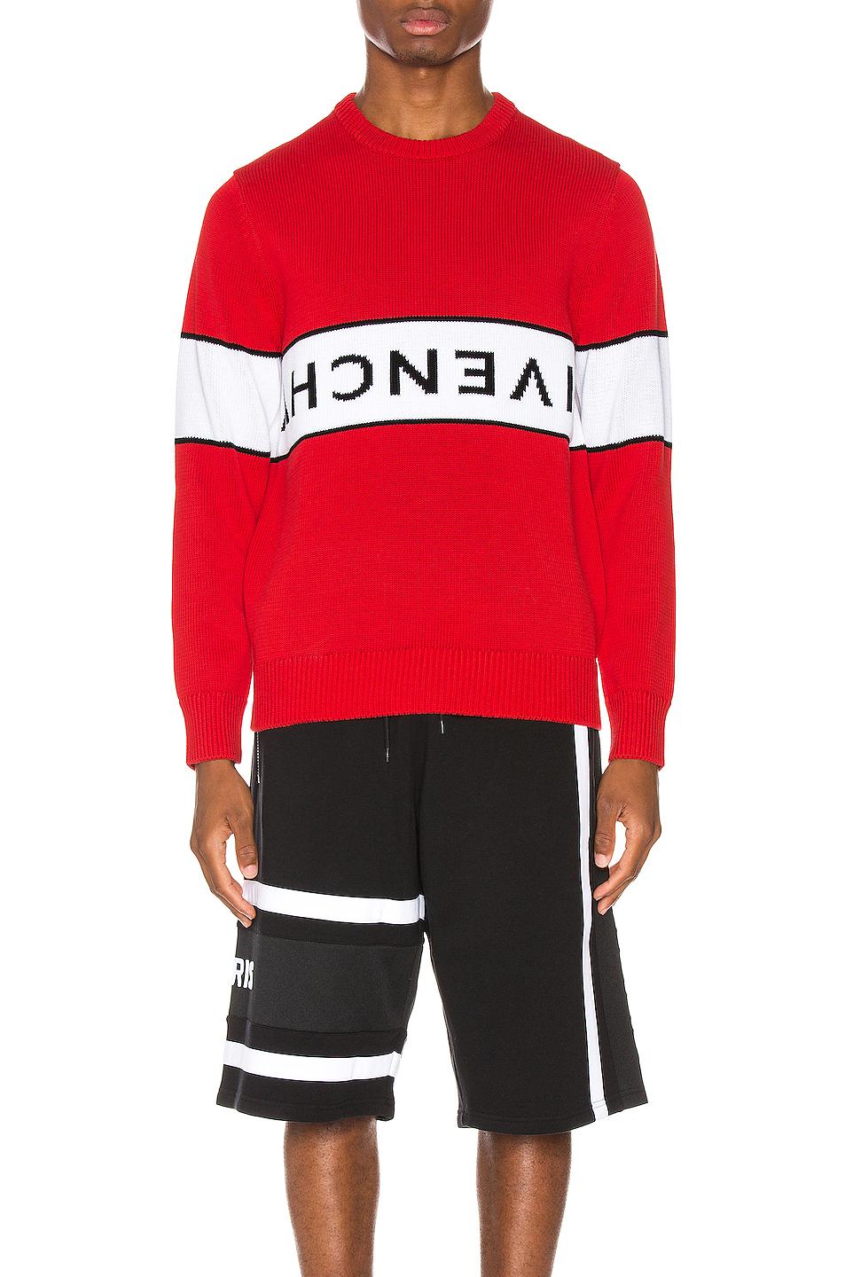 givenchy red and white sweater