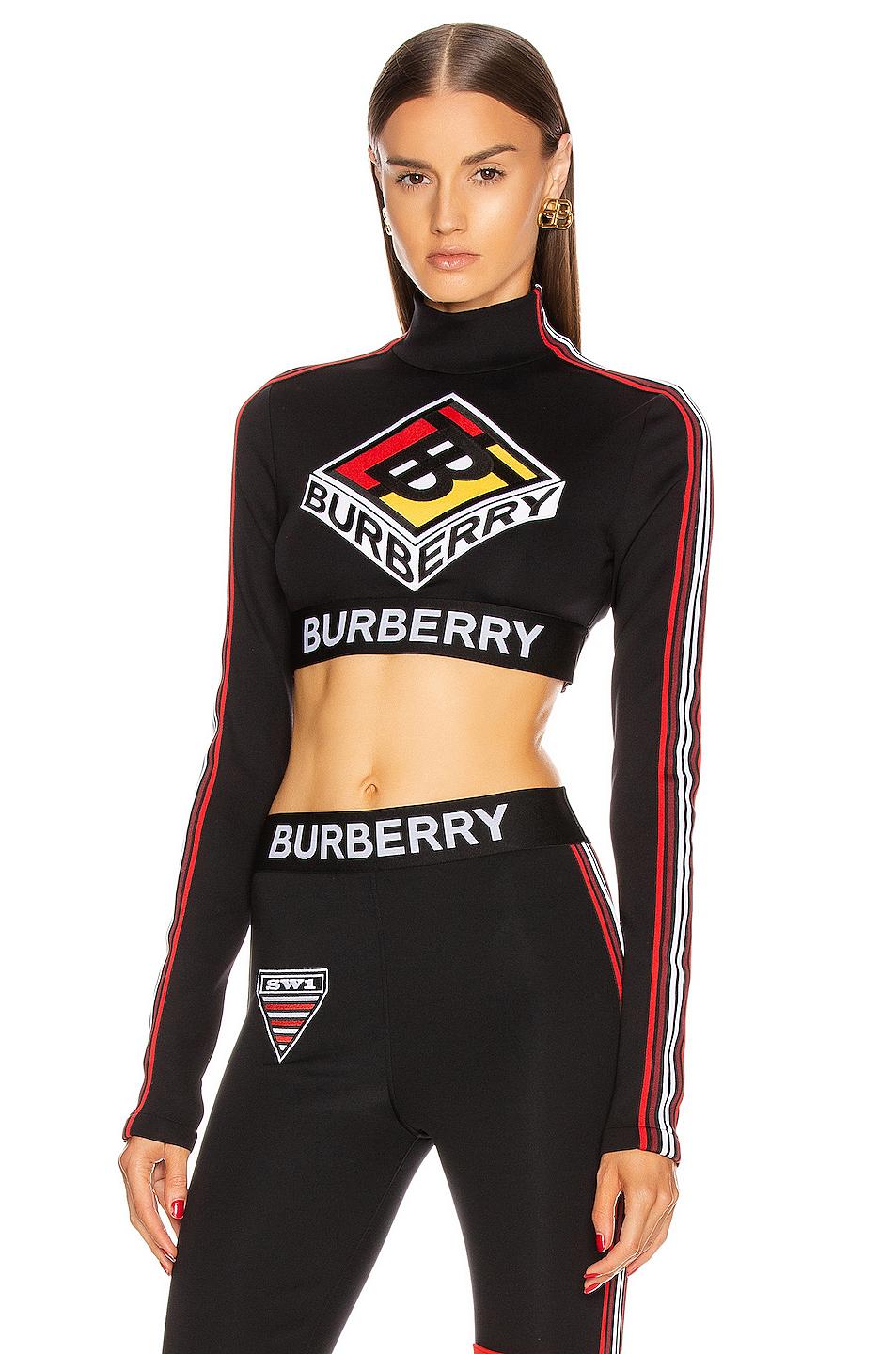 Burberry Synthetic Soca Athletic Crop Top in Black - Lyst