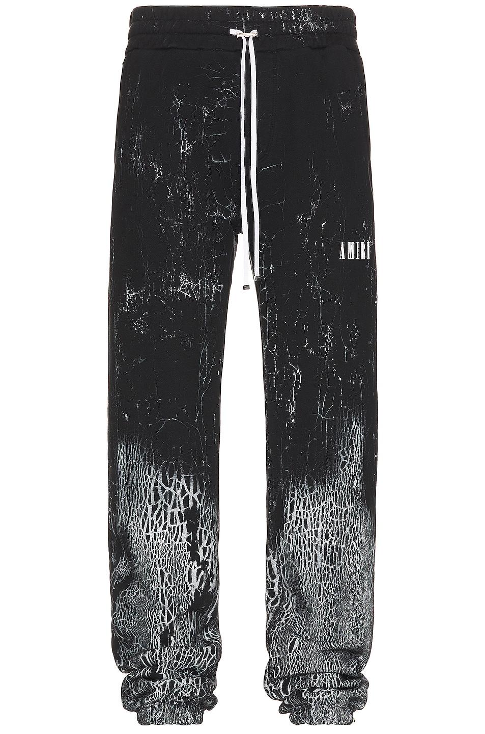 Amiri Cracked Dye Logo Sweatpants in Black for Men | Lyst