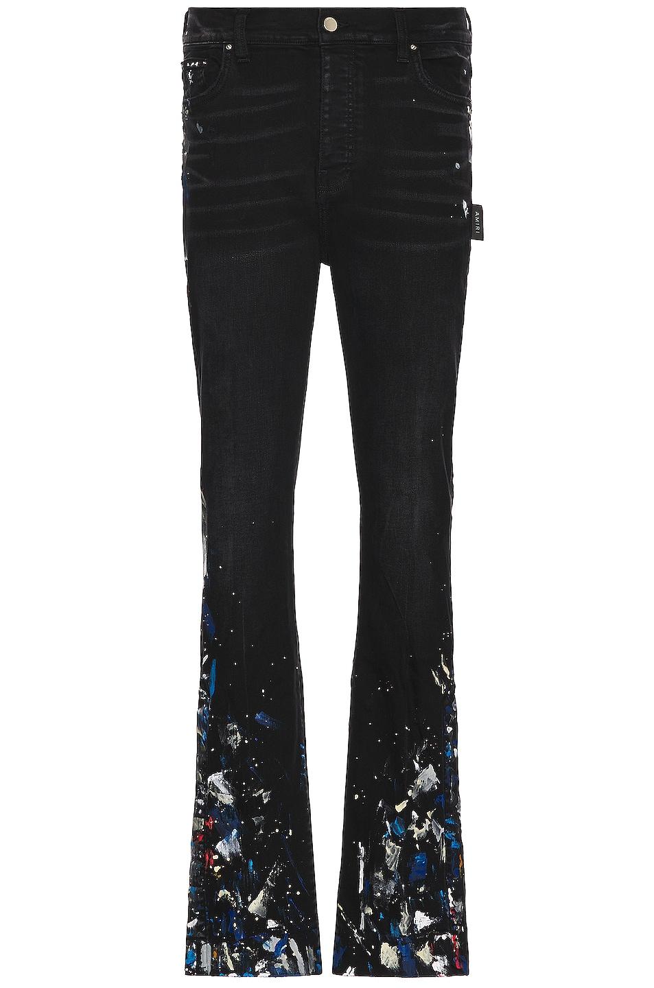 Amiri Paint Splatter Flare Jean in Black for Men | Lyst