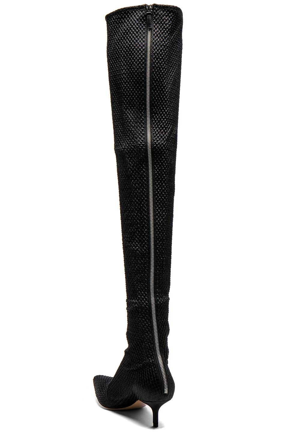 low heel thigh boots