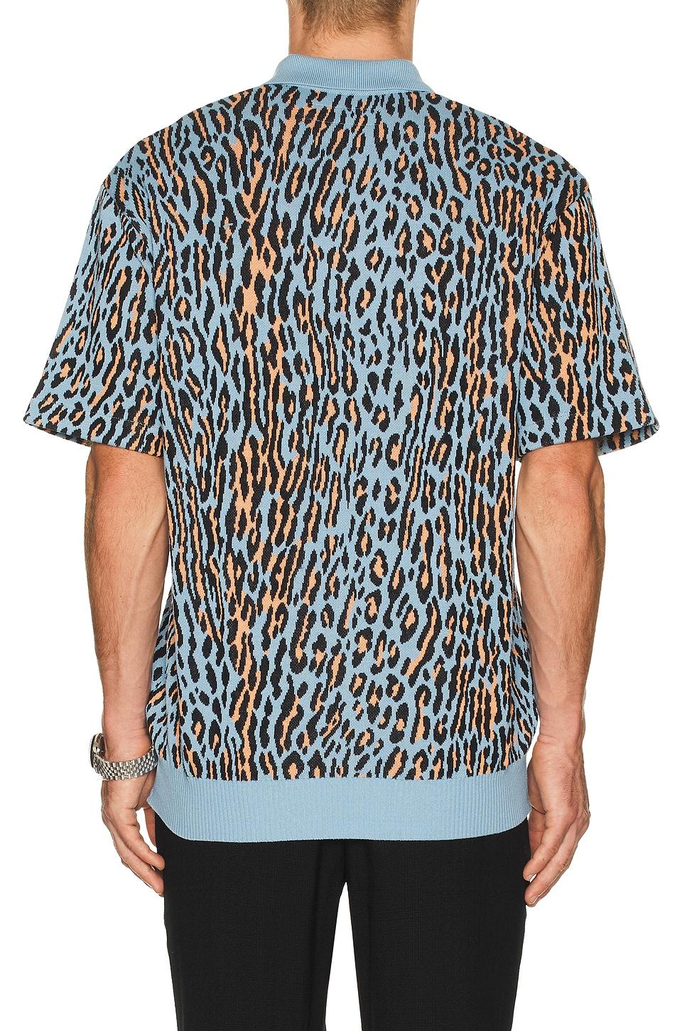 トップス WACKO MARIA Leopard Knit Polo Shirt L Wacko Maria cotton polo shirt LEOPARD KNIT POLO SHIRT ( TYPE-1