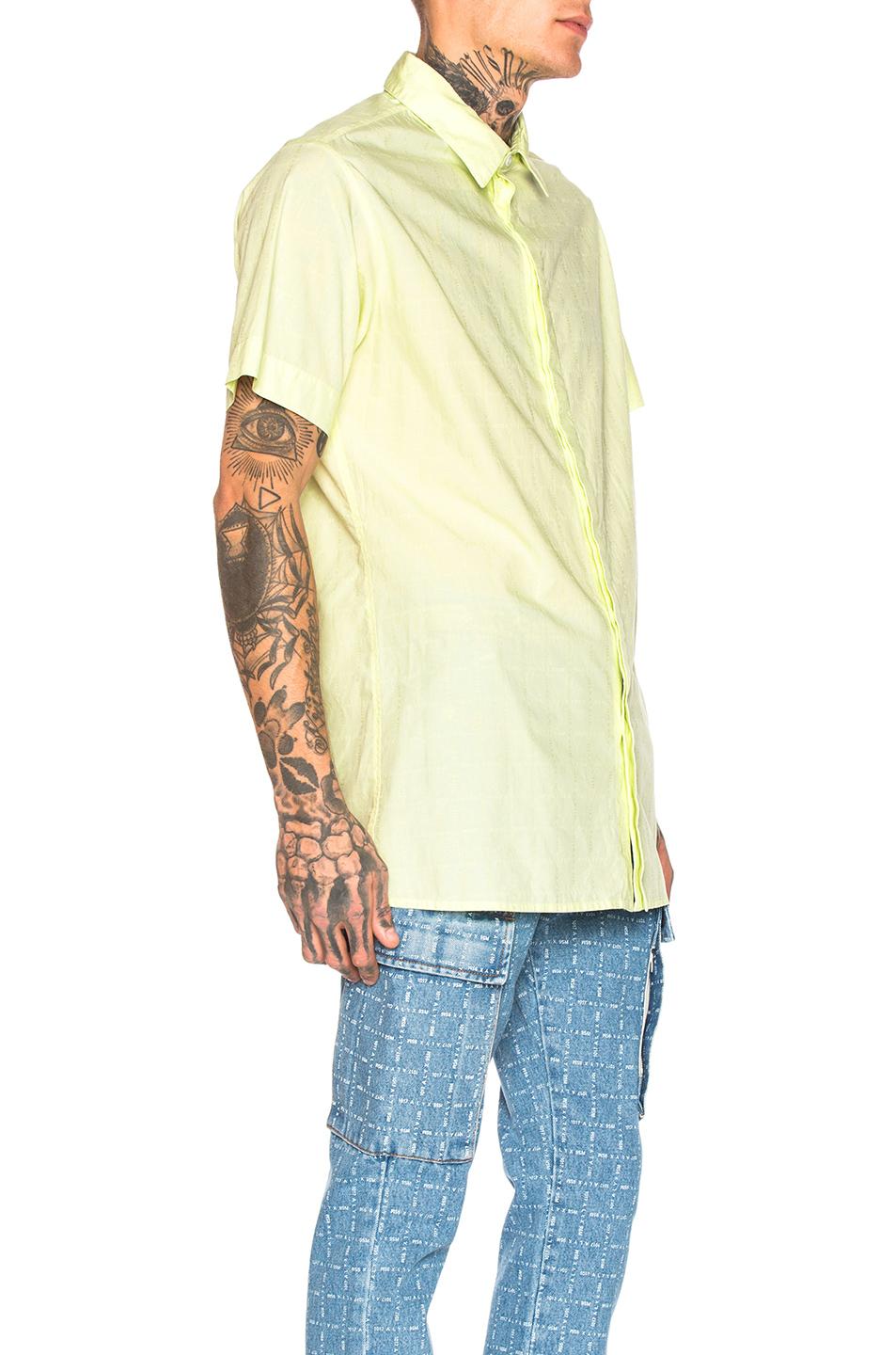 1017 ALYX 9SM Cotton Stevie Button Up Shirt in Neon Yellow (Yellow) for