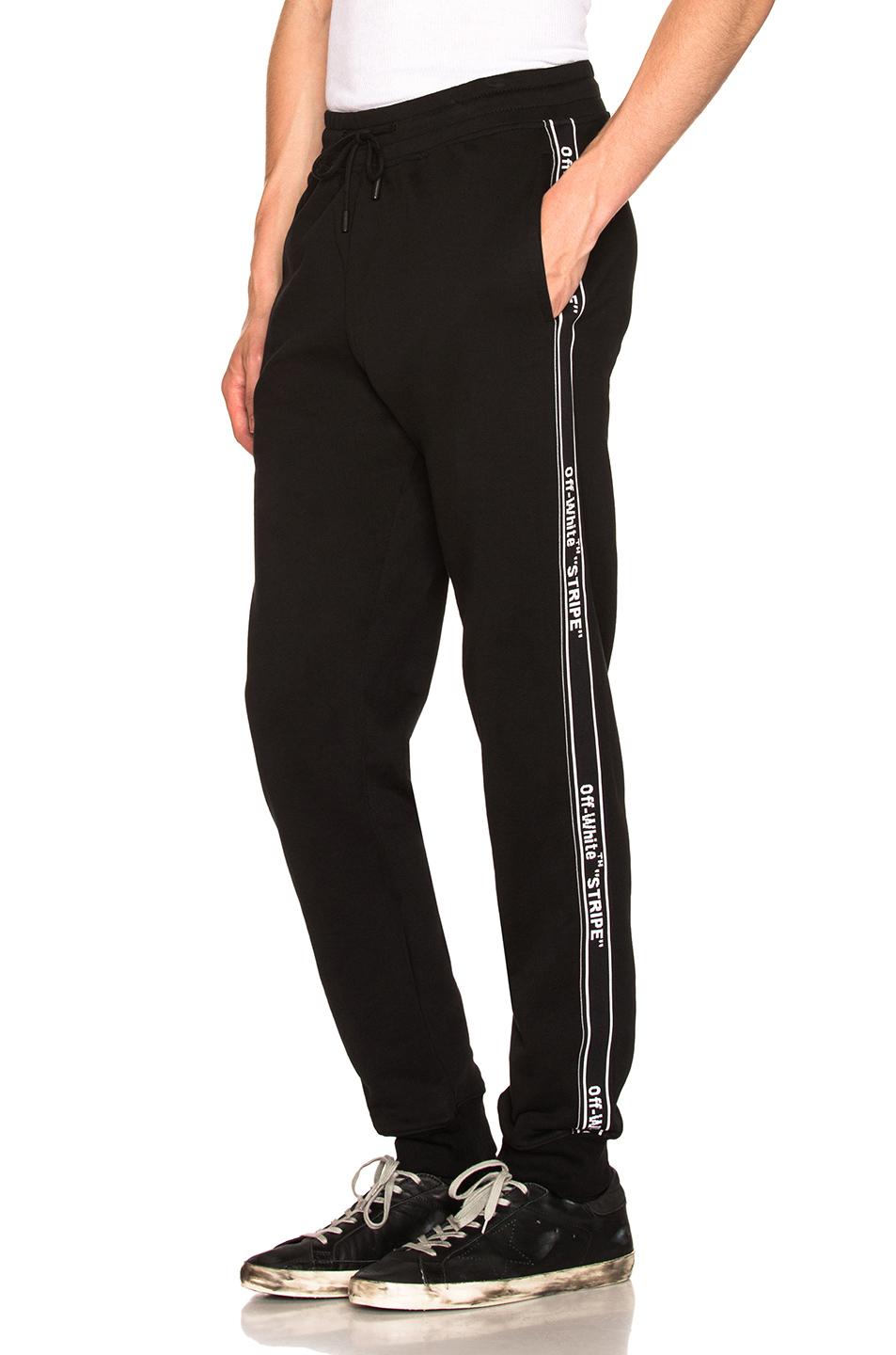Off-White c/o Virgil Abloh Stripe Sweatpants in Black for Men | Lyst