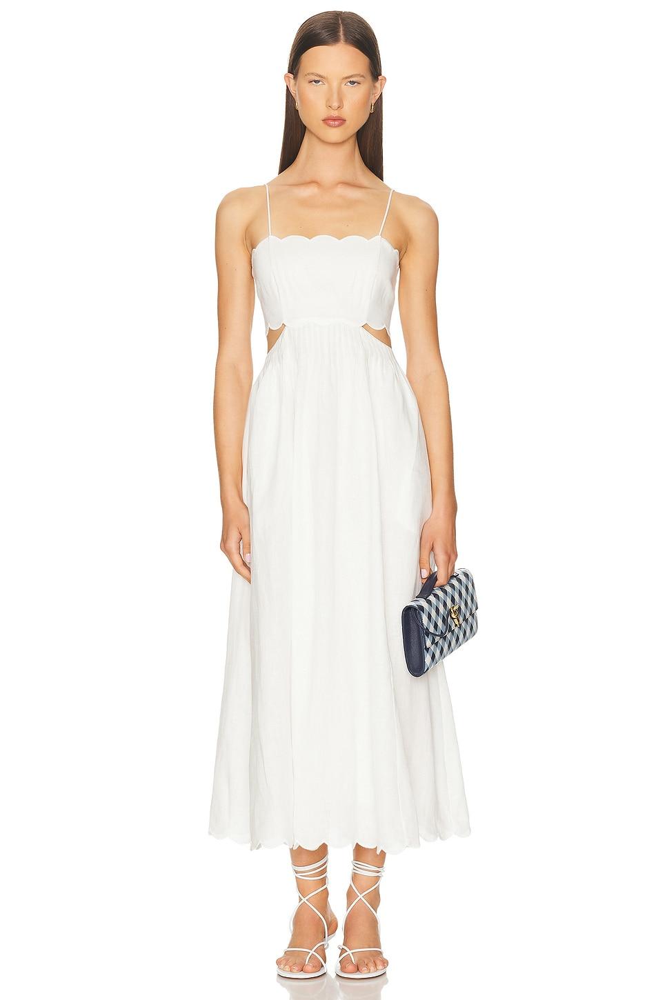aje marianne ruched midi dress Marianne Ruched Midi Dress | Whimsical Dove
