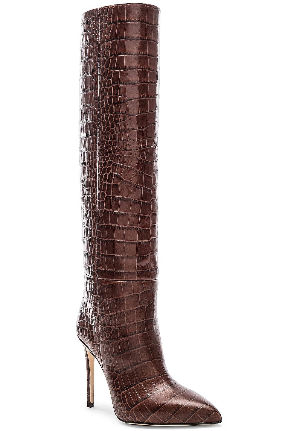 croco boots brown