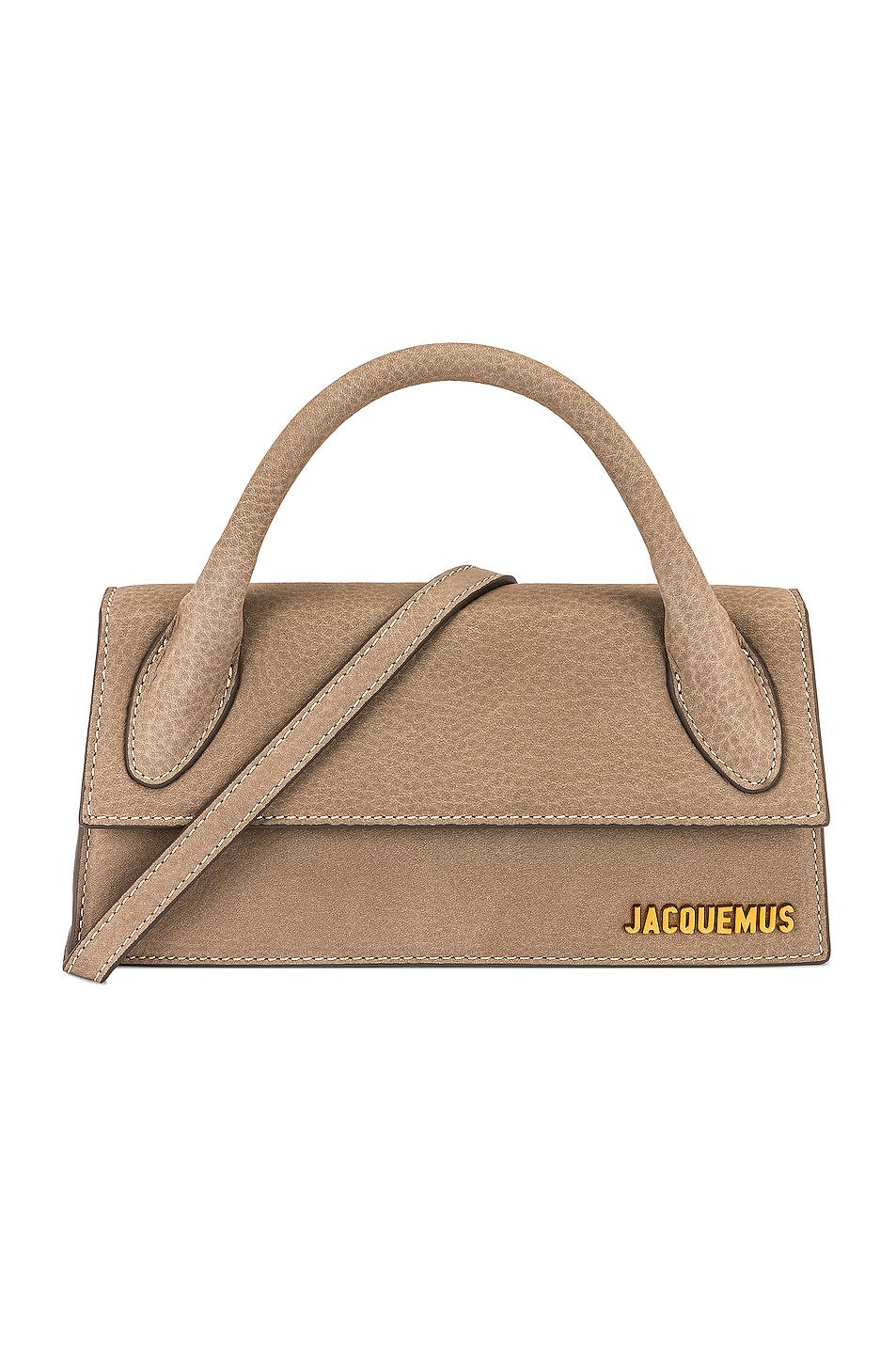 Jacquemus Le Chiquito Long Suede Top Handle Bag in Grey (Gray) | Lyst