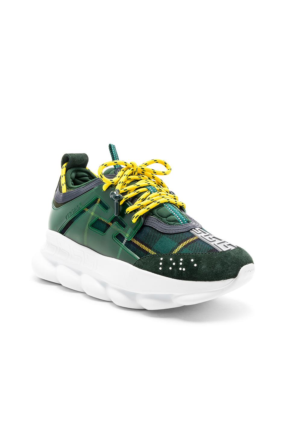 versace chain reaction sneakers green