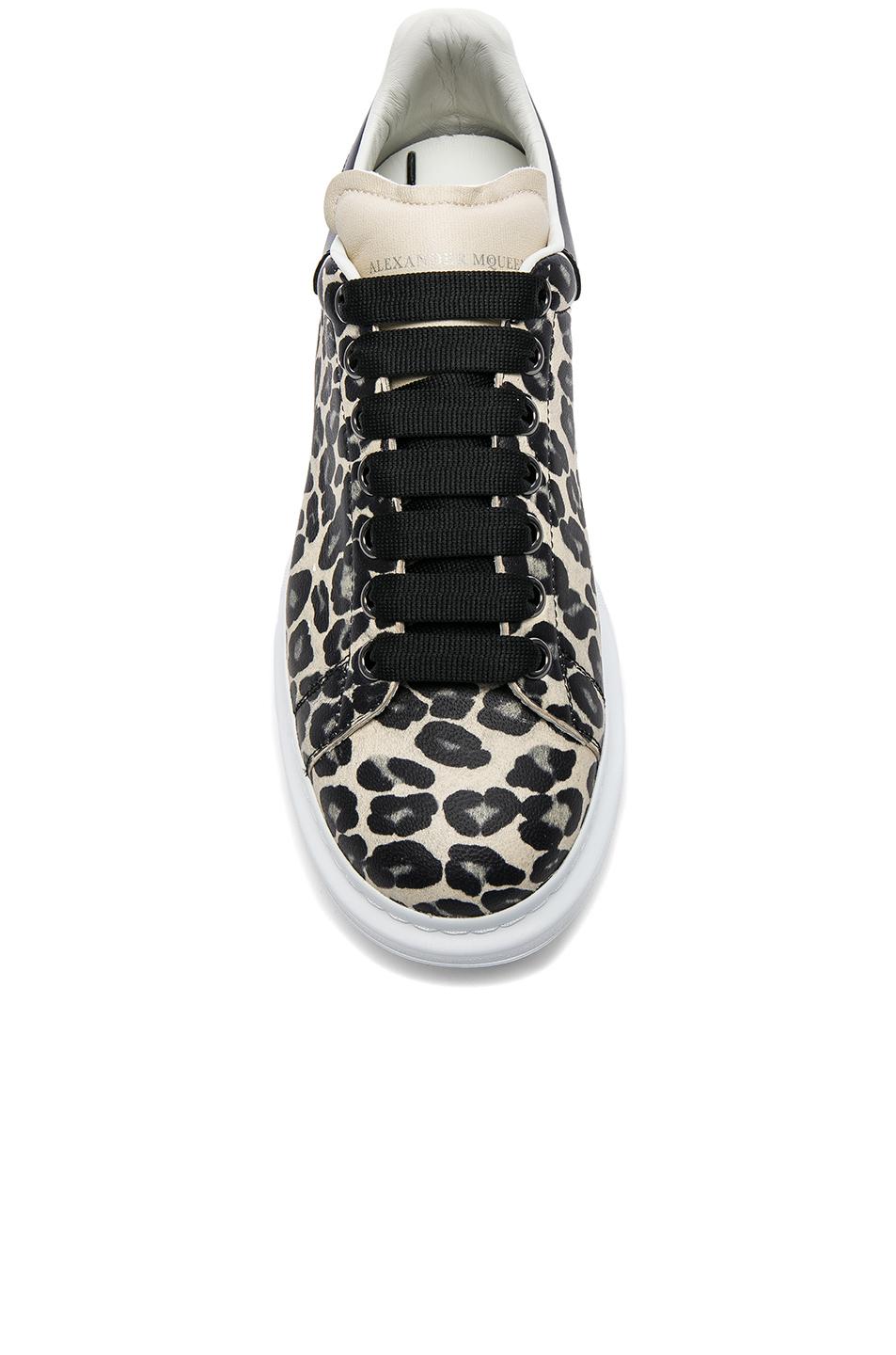 Alexander McQueen Oversized Leopard-Print Leather Sneakers in Black | Lyst  UK