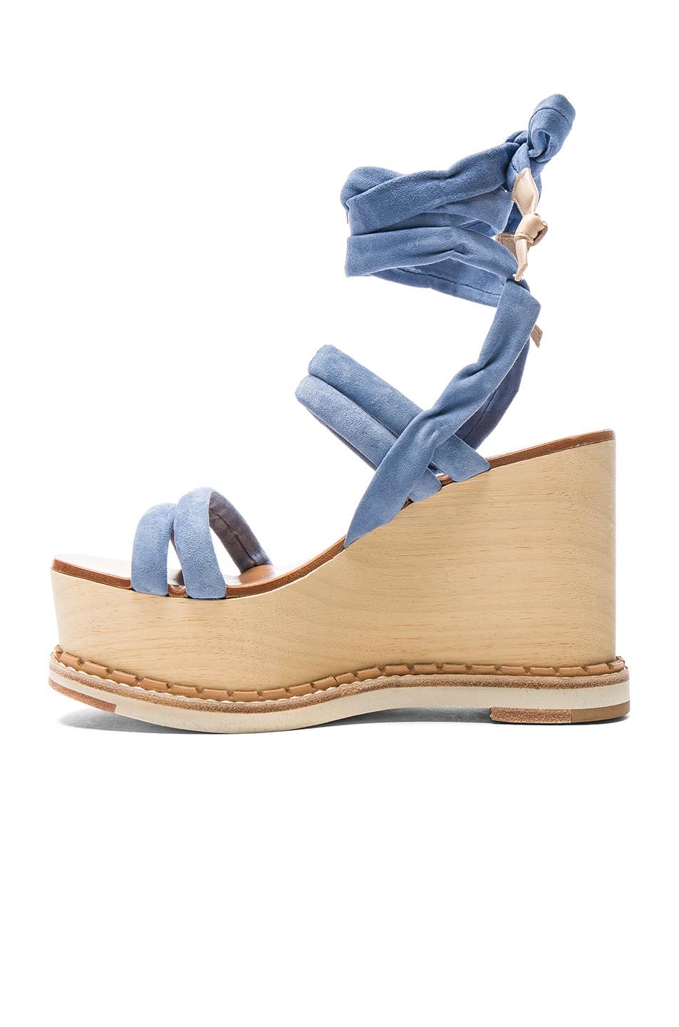 Flamingos Suede Lily Wedges in Blue - Lyst