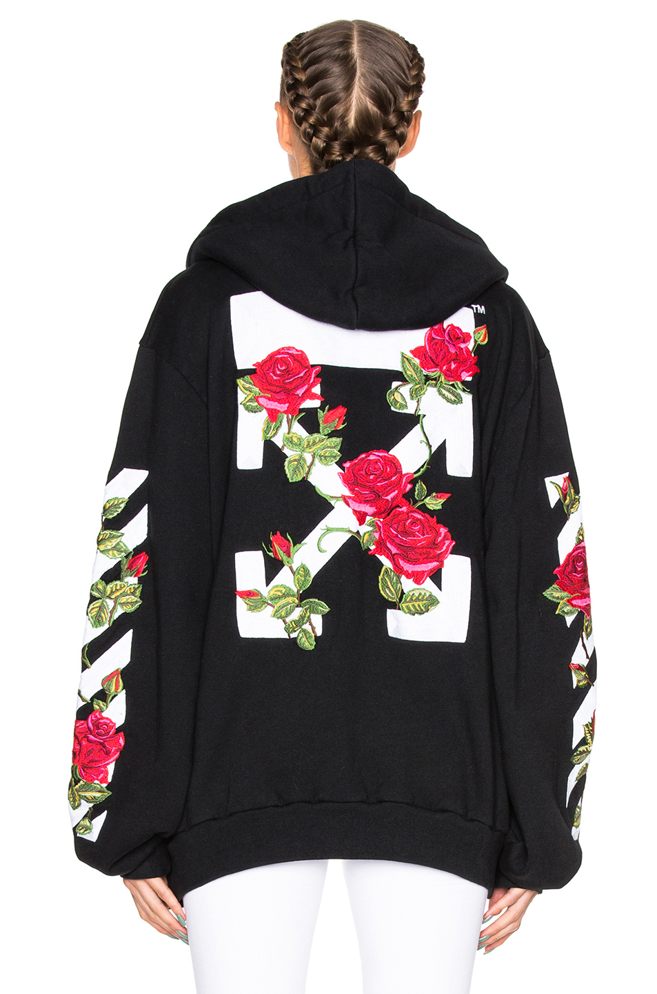 off white rose hoodie
