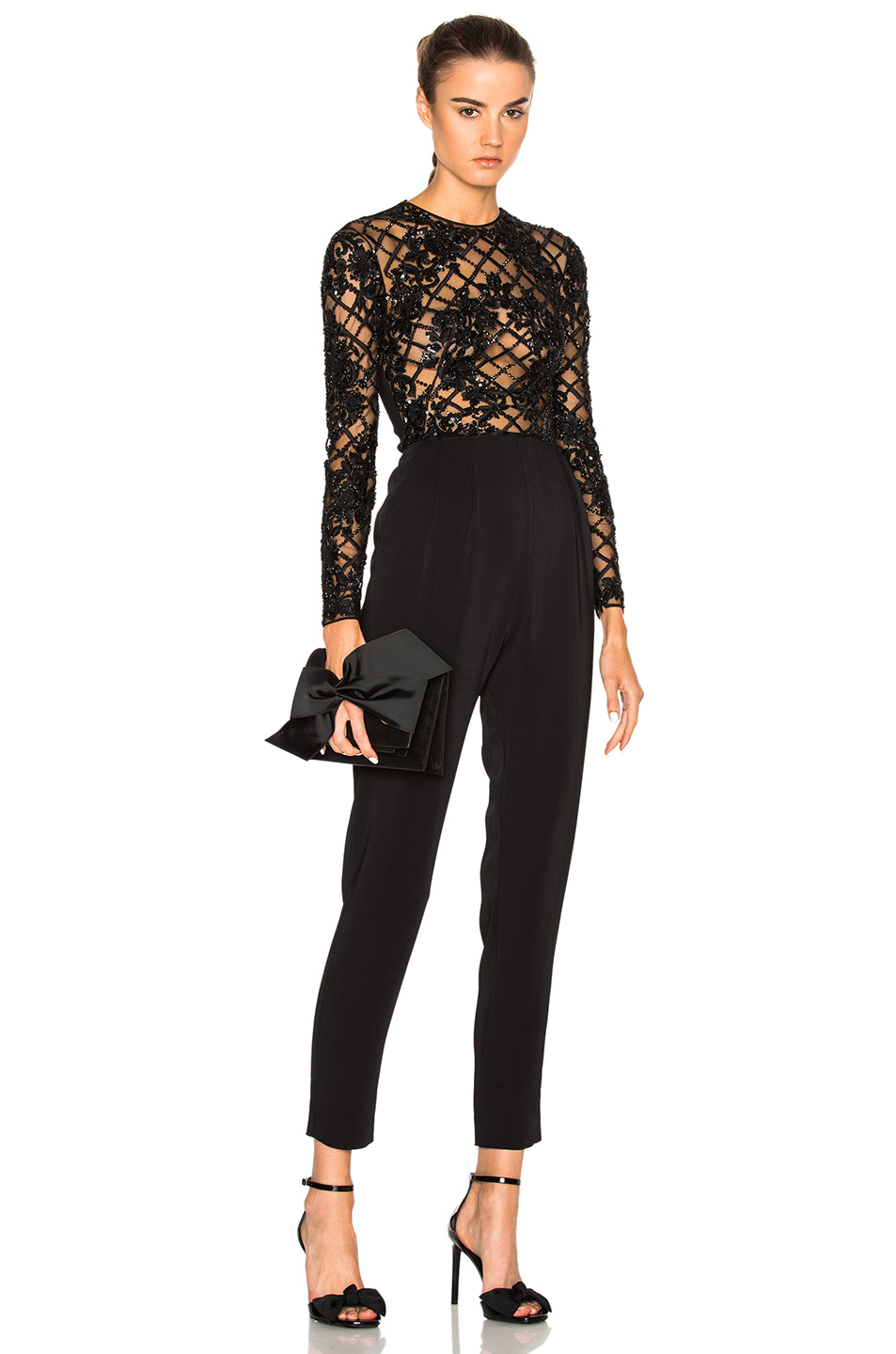 Zuhair murad Embroidered Jumpsuit in Black | Lyst