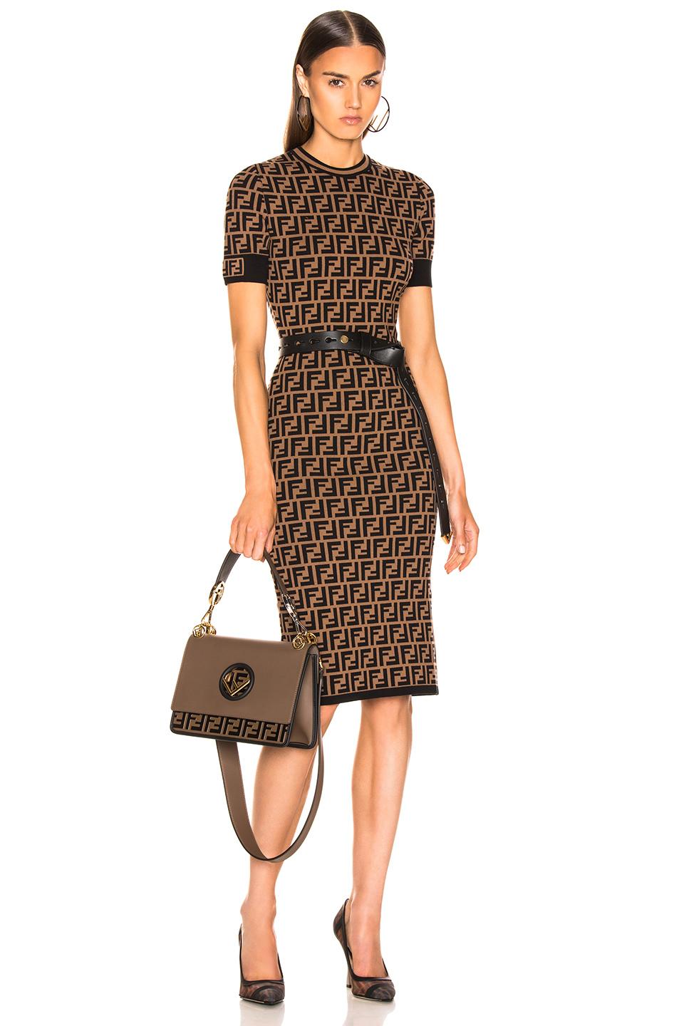 【送料&関税込】Fendi Brown Wool And Sequins Mini Dress FZDC83ASJTF0GGE_01