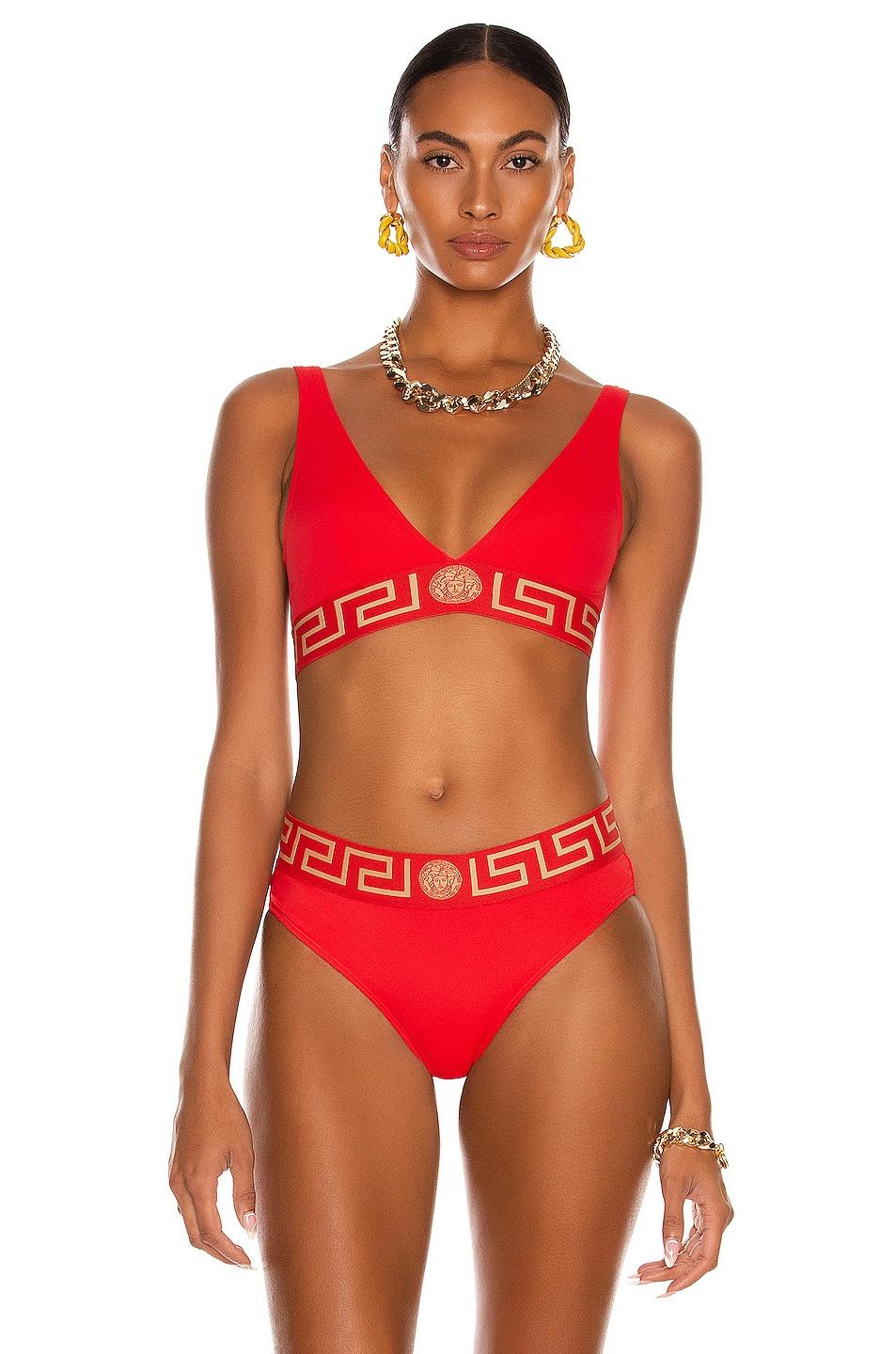 Versace Synthetic Sport Bikini Top in Red - Lyst