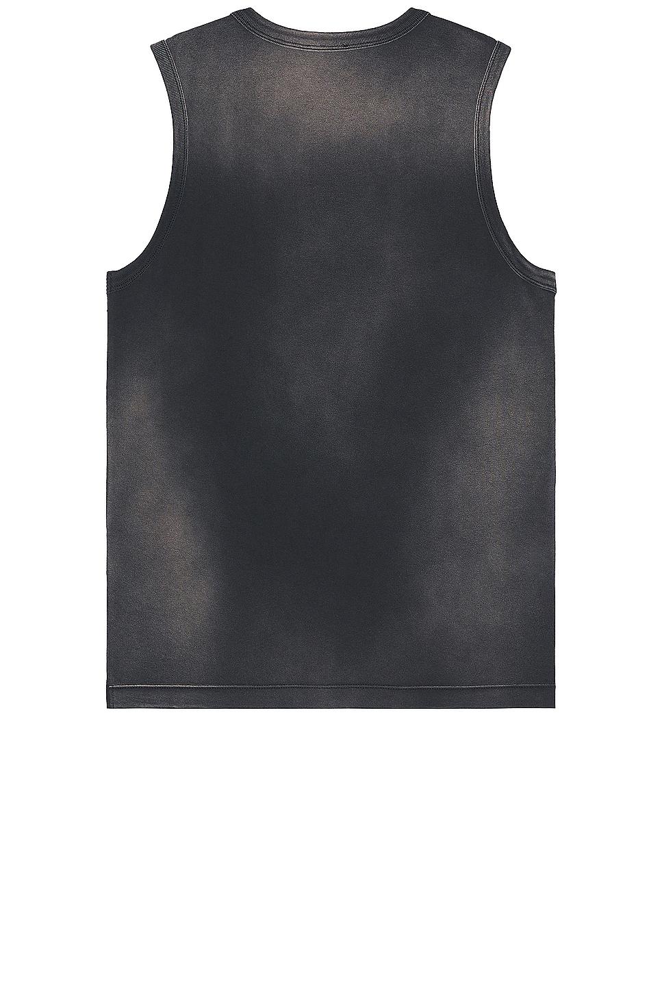DIESEL T-Brico Faded Tank Top With Puffy Oval D in Black for DIESEL T-Brico Faded Tank Top With Puffy Oval D in Black for