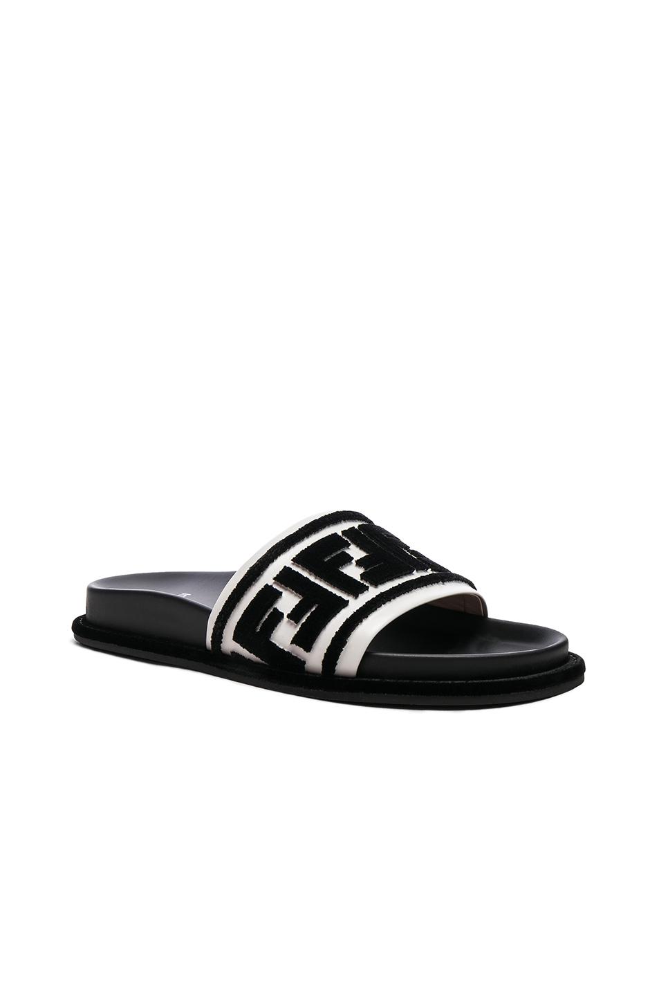 fendi slides white and black