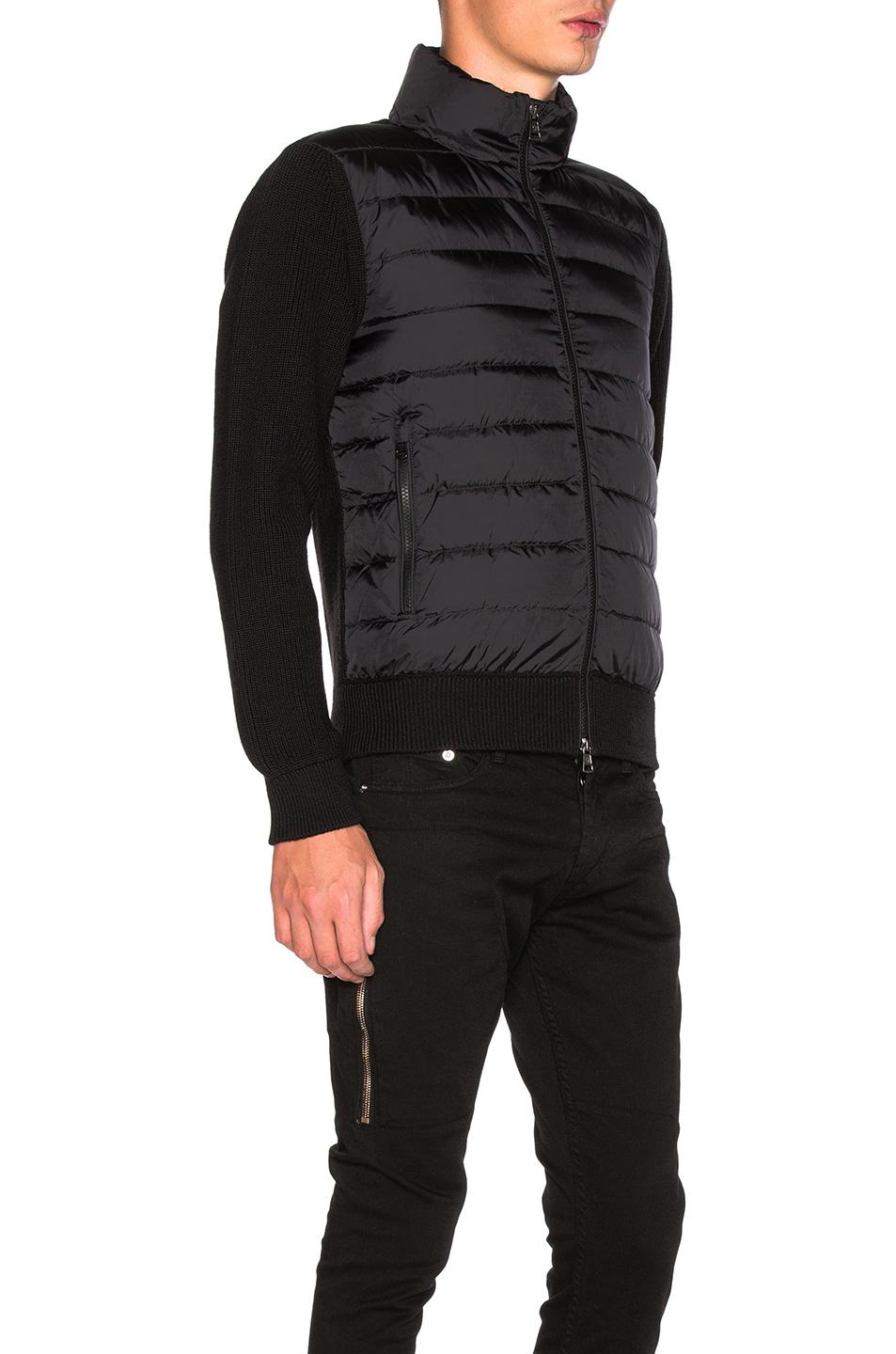 Moncler Synthetic Maglione Tricot Cardigan in Black | Lyst