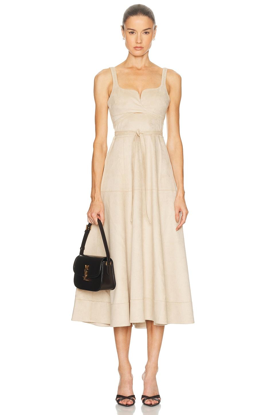 linen semi formal dress Verlaine White Linen Blend Maxi Dress main image 0