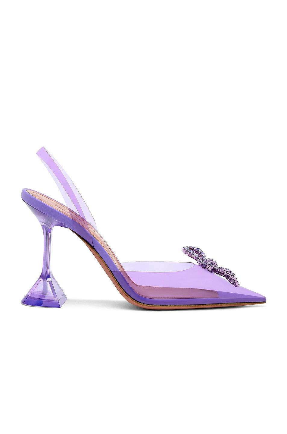 AMINA MUADDI Rosie Glass Heel in Purple | Lyst