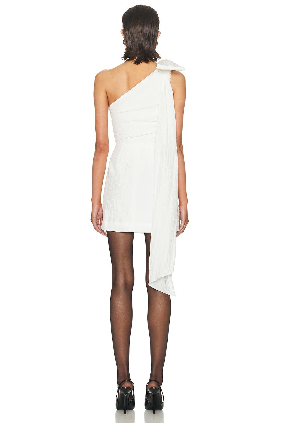 david koma one shoulder mini dress DAVID KOMA One-sleeve Crystal-embellished Mesh-trimmed Cady Mini Dress - Women - Black Dresses
