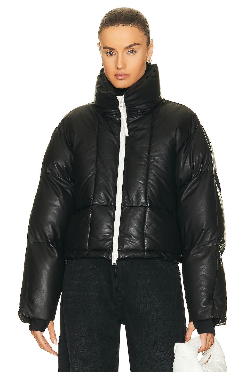 SHOREDITCH SKI CLUB Clara Leather Puffer Jacket in Black | Lyst
