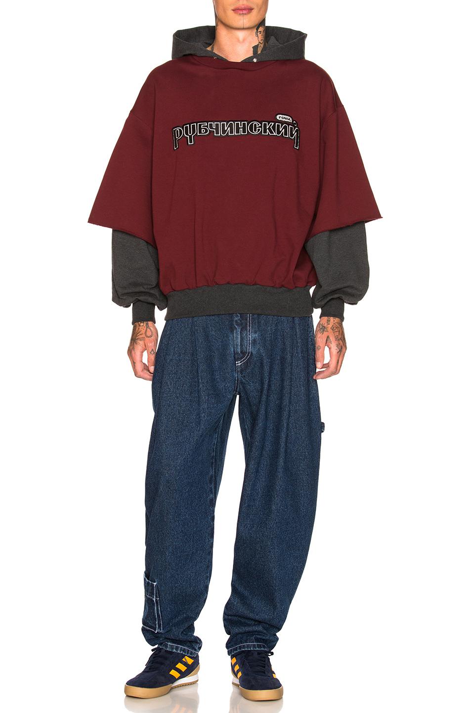 Gosha Rubchinskiy COMBO HOODEDSWEATSHIRT