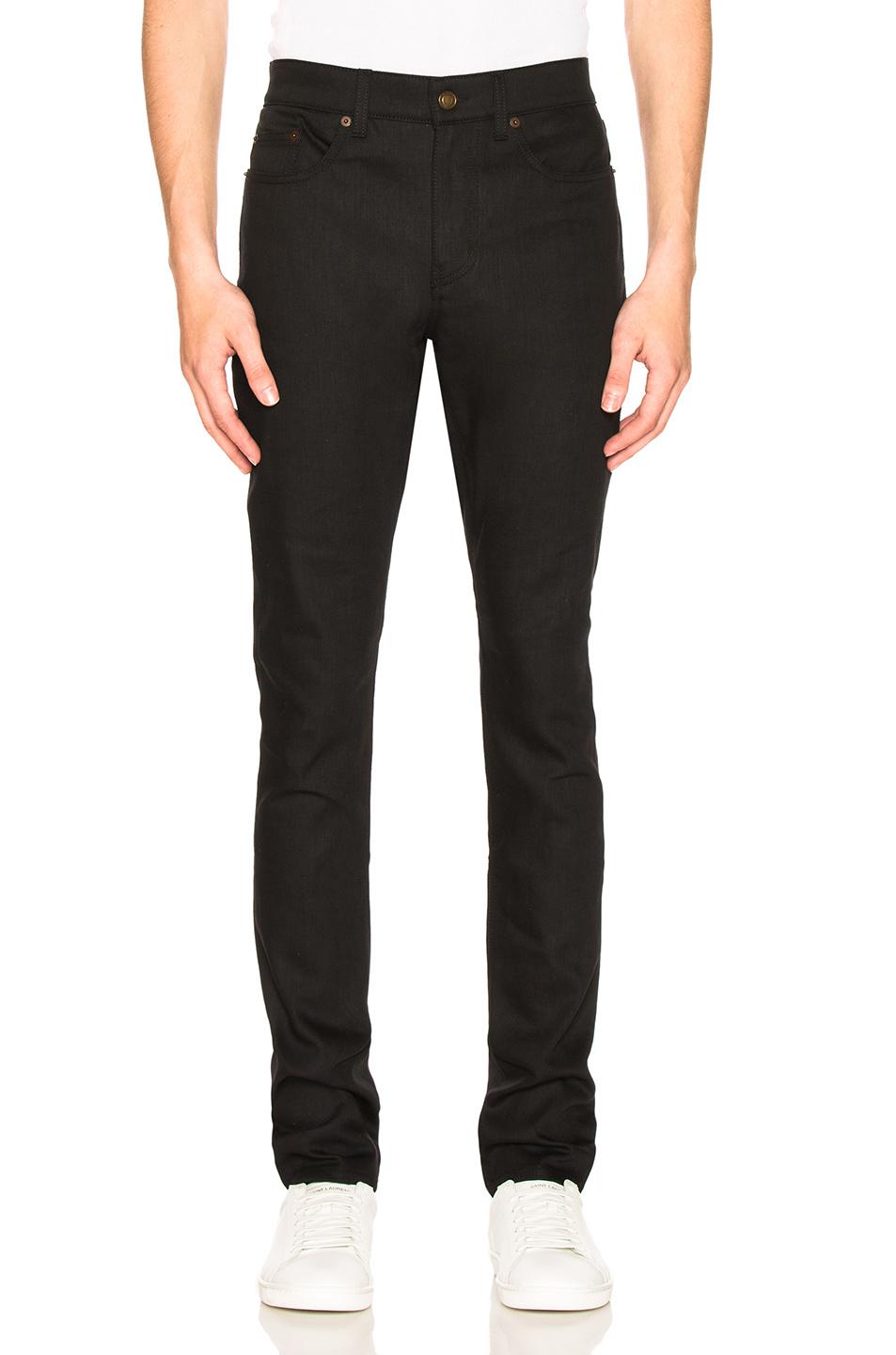 Saint Laurent Denim 5 Pocket Skinny Jeans in Black for Men - Lyst
