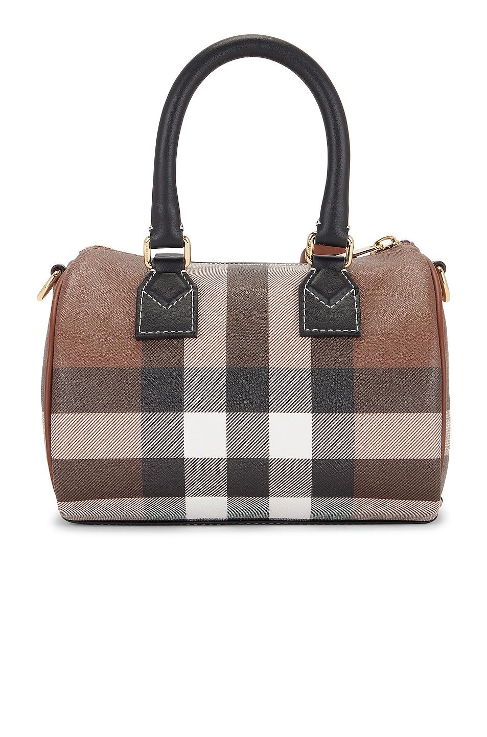 Burberry Small Check Bowling Bag in Brown | Lyst
